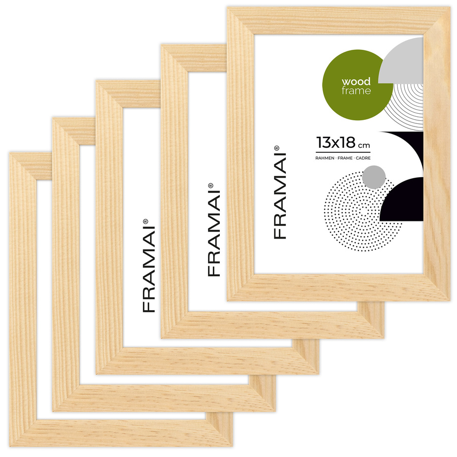 Ramka z drewna surowego na zdjęcia 5 szt. RAW 13x18 cm