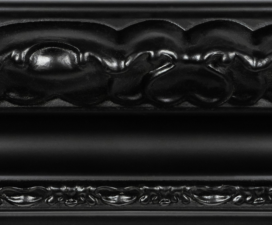 Rama do obrazów, zdjęć, plakatów oraz luster na wymiar LUCA #3009. Klasyczna oprawa - kolor czarny, ornament