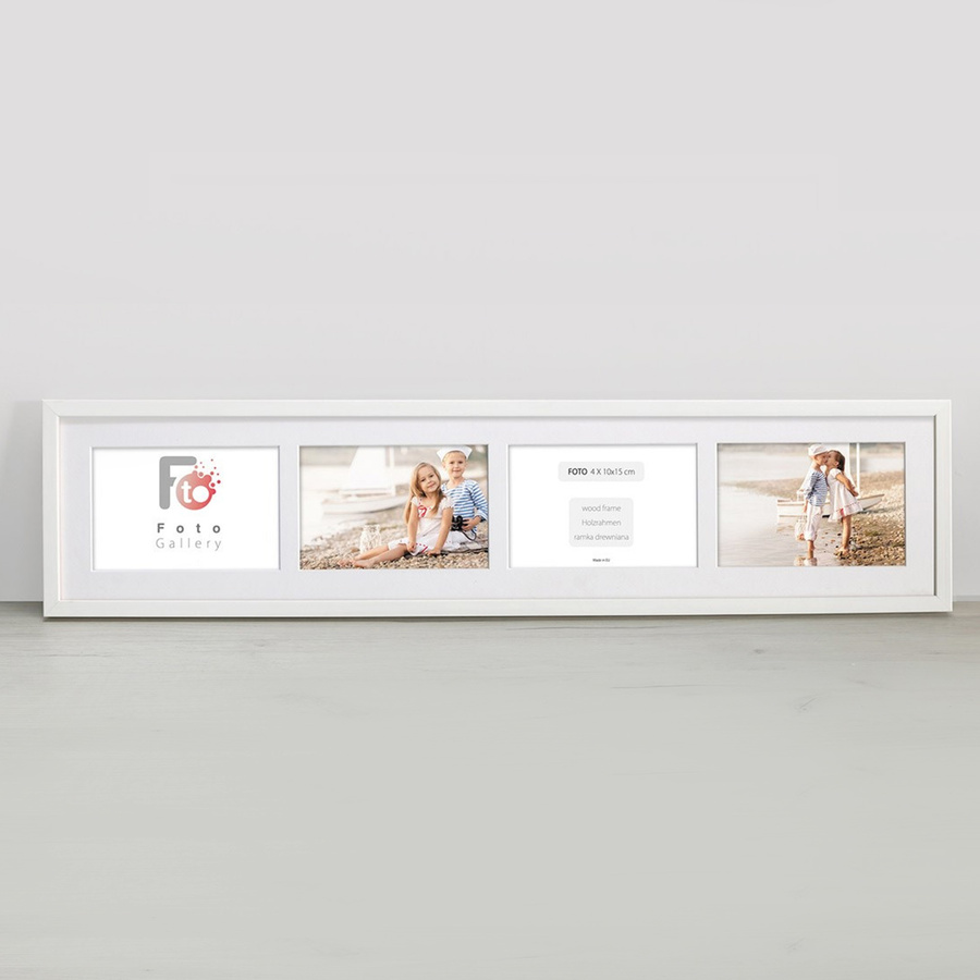 Ramka drewniana galeria passe-partout White 15x68 - kolor biały