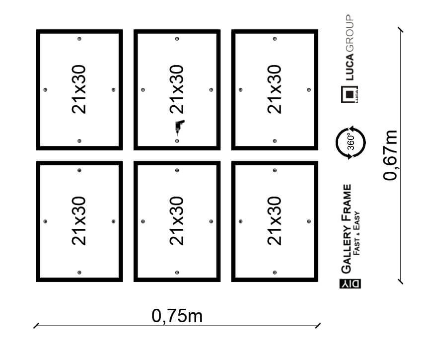 Zestaw ramek PINIA 2 GF0020 - galeria ramek na 6 zdjęć
