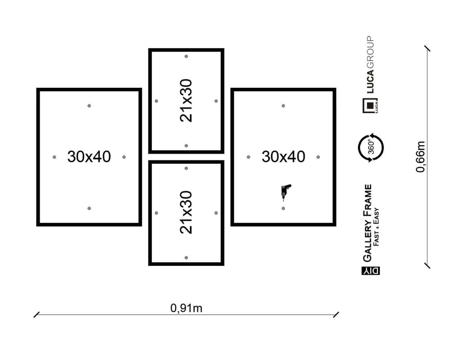 Zestaw ramek PINIA 3 GF0012 - galeria ramek na 4 zdjęcia
