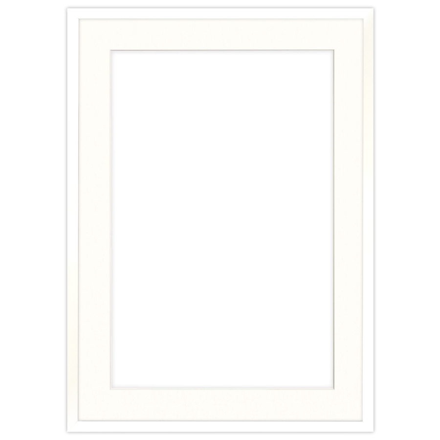 Biała ramka z passe partout na zdjęcia w rozmiarze 50x70 cm z okienkiem passe partout 40x60 cm