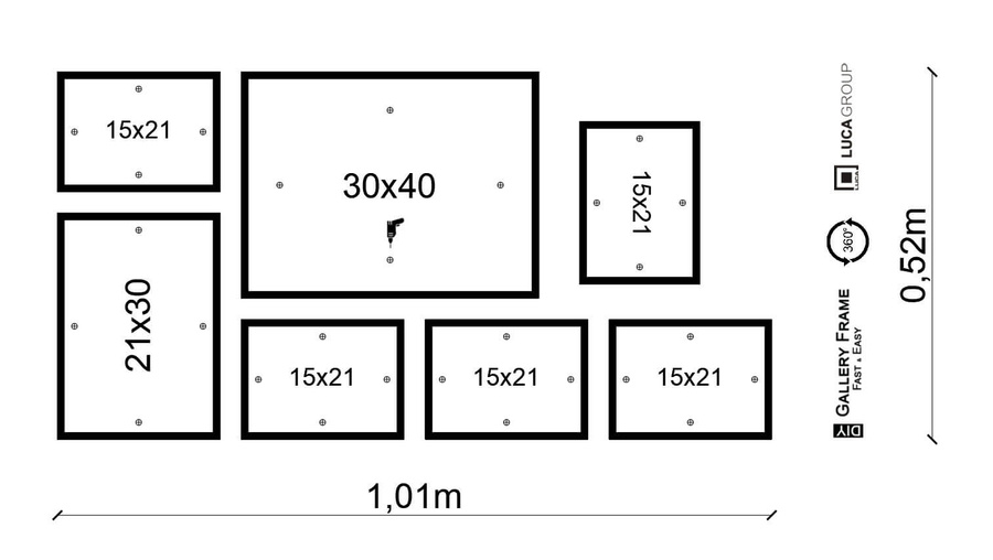 Zestaw ramek PINIA 3 GF0023 - galeria ramek na 7 zdjęć