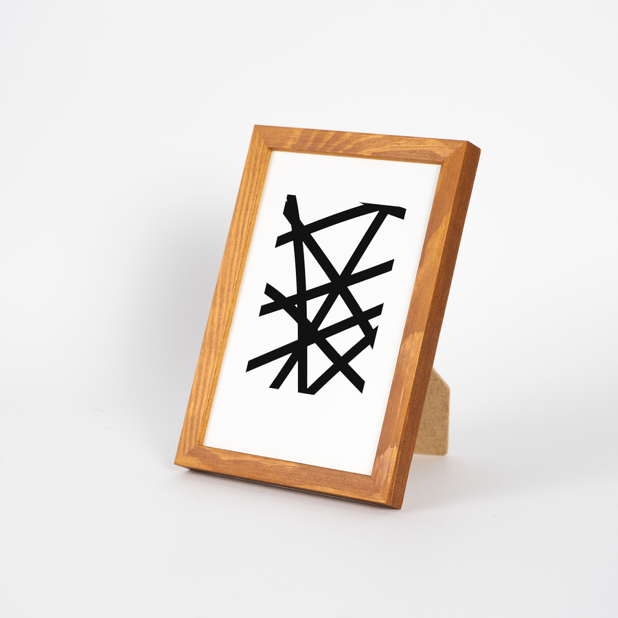 Ramka drewniana PINIA 3324, płaska fotoramka na zdjęcia, plakaty lub rysunki - kolor jasny brąz