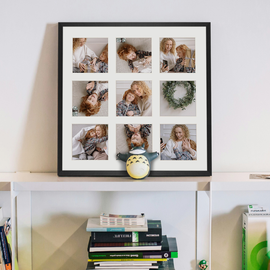 Foto galeria 40x40 cm na 9 zdjęć o wymiarach 10x10 cm czarna