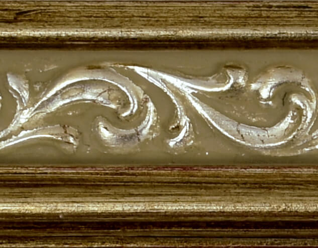 Rama do obrazów, zdjęć, luster na wymiar LUCA #2546. Ornamentowana drewniana oprawa - holenderka, kolor srebro starzone