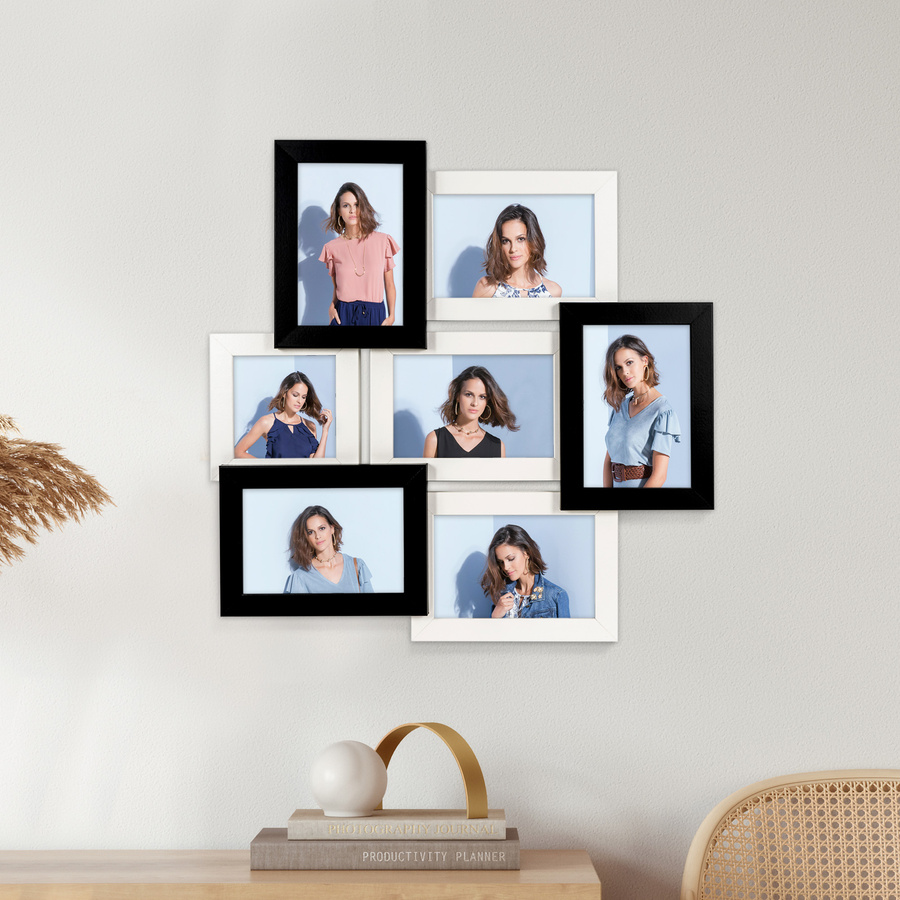 Multirama czarno-biała MULTI HEN 1-2 na 7 zdjęć ramka na zdjęcia