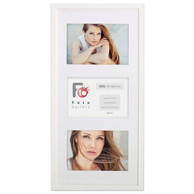 Ramka drewniana galeria passe-partout White 20x42 - kolor biały