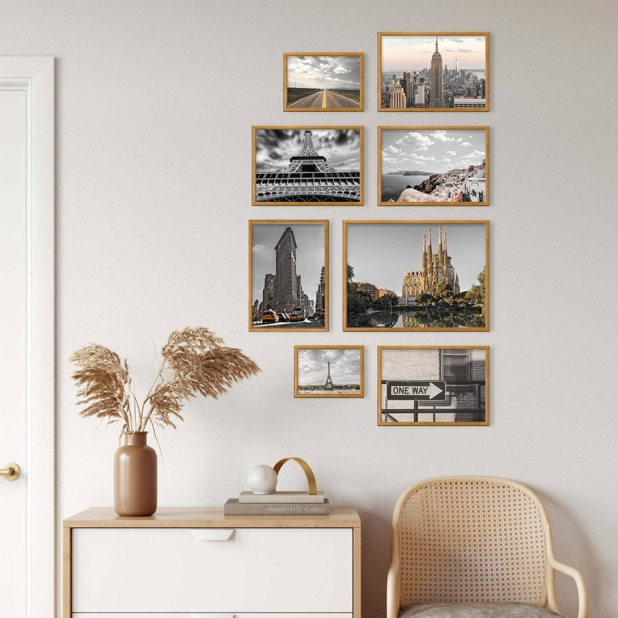 Zestaw dębowych ramek galeria 3 GF9 1x13x18 1x15x21 5x21x30 1x30x40