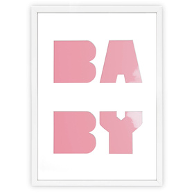 Ramka na zdjęcia BABY biała. Ramka z passe partout o rozmiarze 30x40 cm