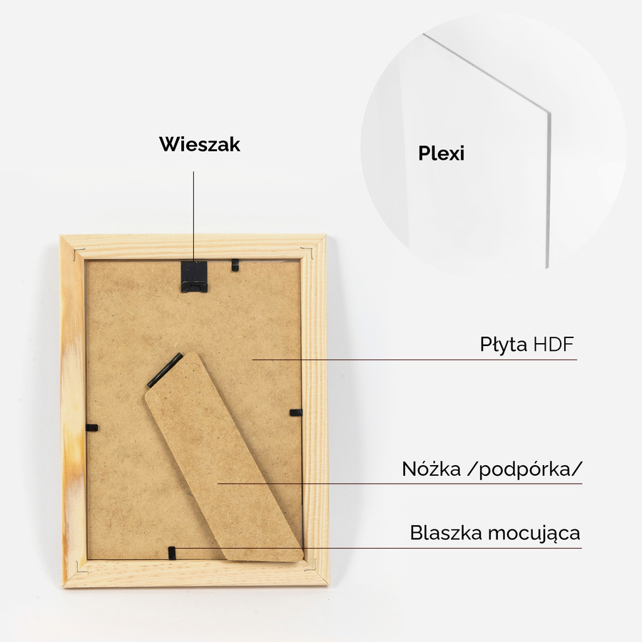 Ramka z drewna surowego na zdjęcia RAW 13x18 cm