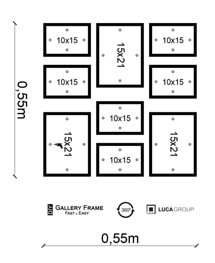 Zestaw ramek PINIA 3 GF0027 - galeria ramek na 9 zdjęć