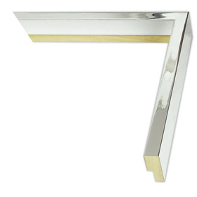 Ramka do zdjęć, obrazów, luster na wymiar LUCA #2457. Lustrzana chromowana, wysoka, drewniana oprawa - panel kolor srebrny