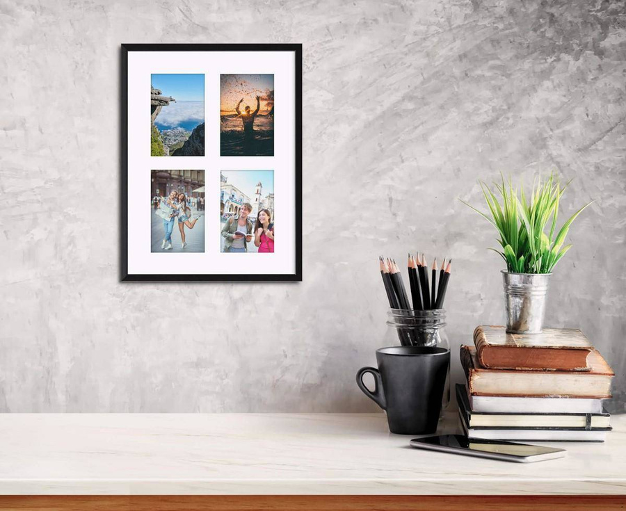 Ramka drewniana galeria passe-partout Black 30x40 A - kolor czarny