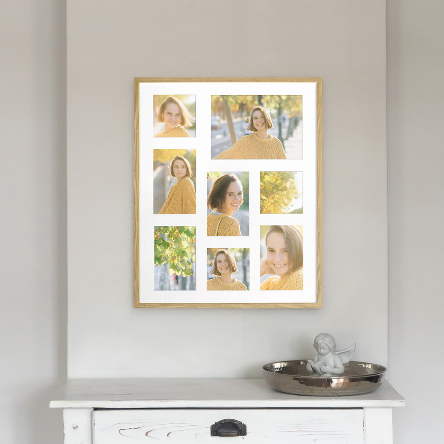 Ramka drewniana galeria passe-partout Natural 40x50 C - kolor naturalne drewno