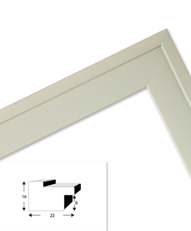 Ramka drewniana RIVOLI 2821, nowoczesna fotoramka na zdjęcia, plakaty lub rysunki - kolor kremowy