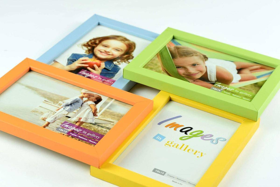 Multirama drewniana COLOR 41, zestaw ramek 4 X 10x15 cm - kolorowe