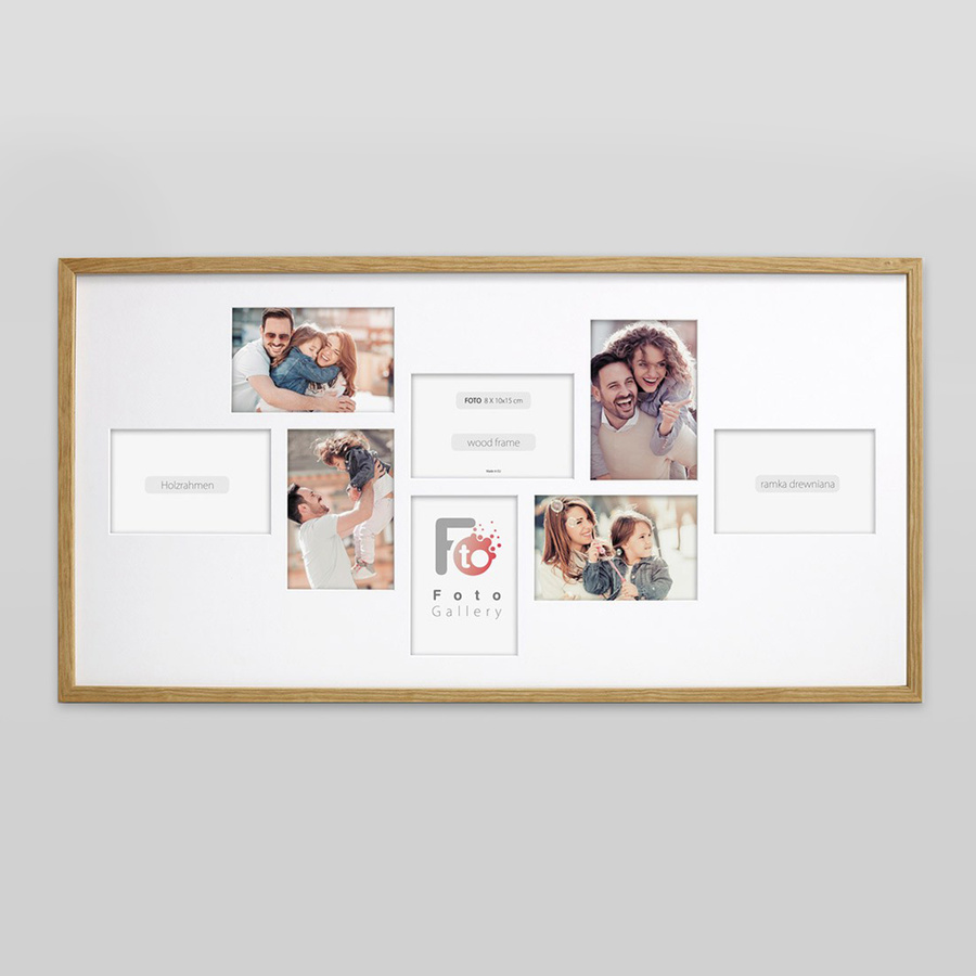 Ramka drewniana galeria passe-partout Natural 38x75 - kolor naturalne drewno