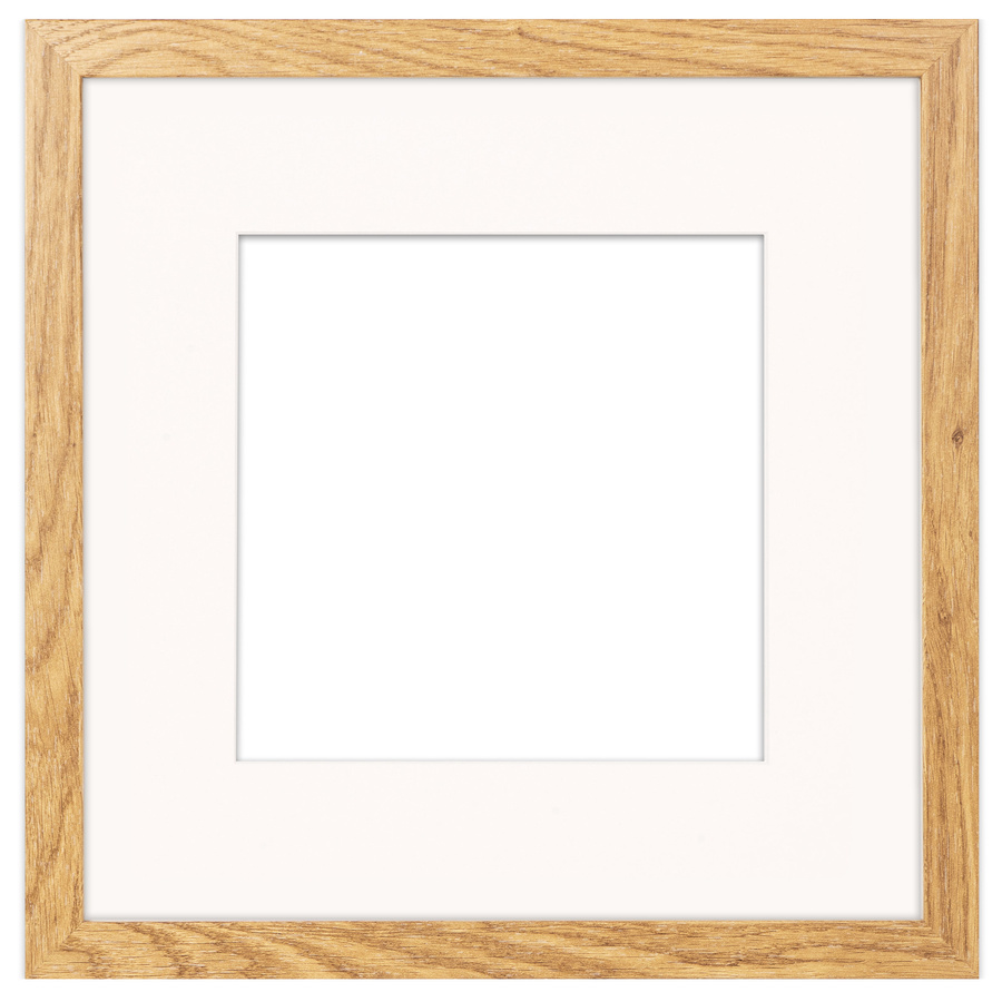 Naturalna ramka z passe partout na zdjęcia w rozmiarze 30x30 cm z passe partout 20x20 cm