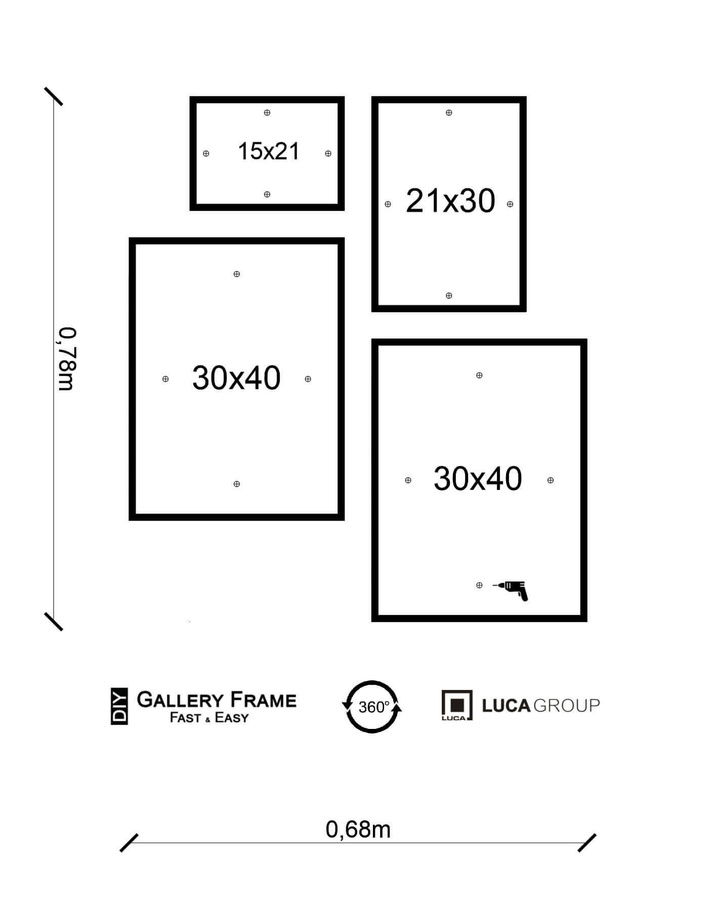Zestaw złotych ramek galeria HIT 1 Z GF0008
