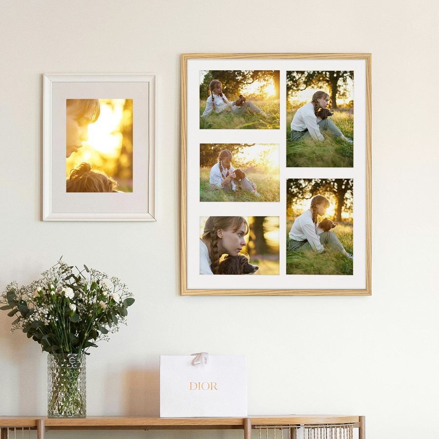 Foto galeria 40x50 cm na 5 zdjęć o wymiarach 13x18 cm 15x21 cm kolor dębowy