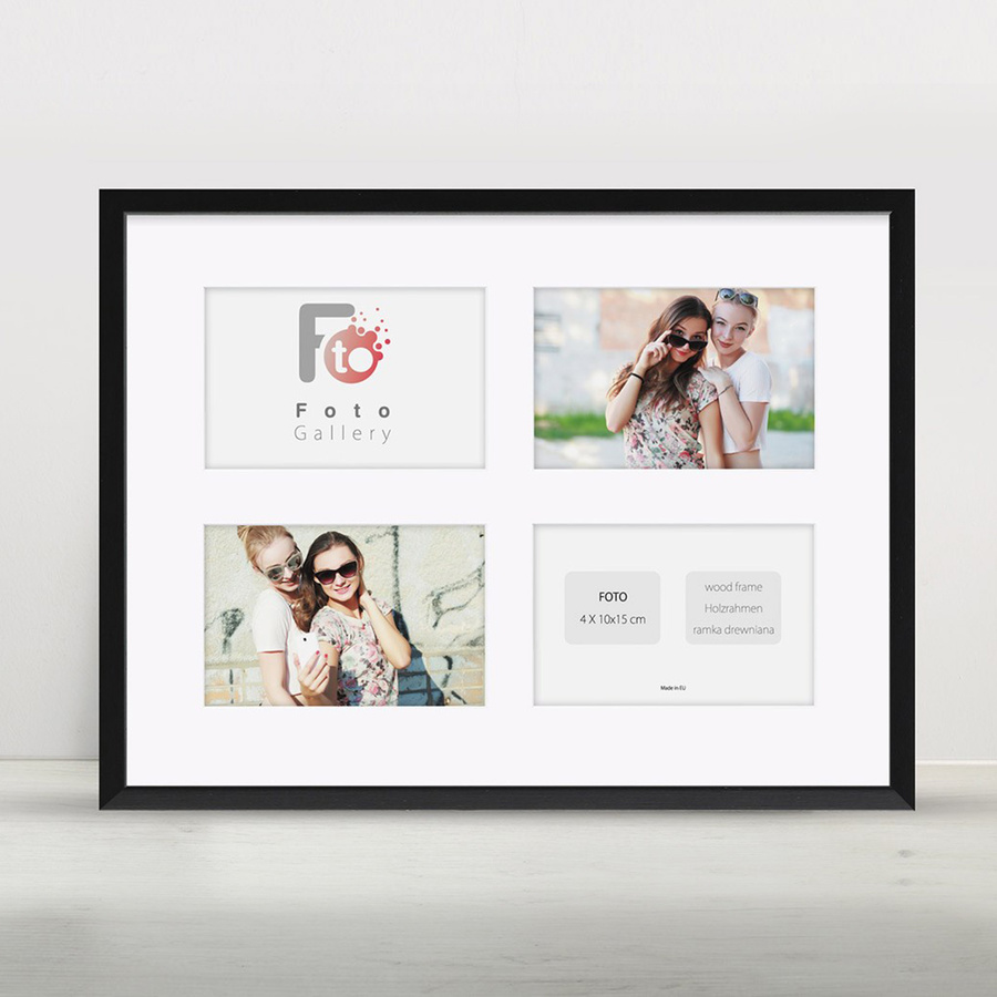 Ramka drewniana galeria passe-partout Black 30x40 A - kolor czarny
