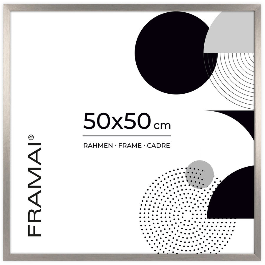 Srebrna ramka na zdjęcia LUX S w rozmiarze 50x50 cm