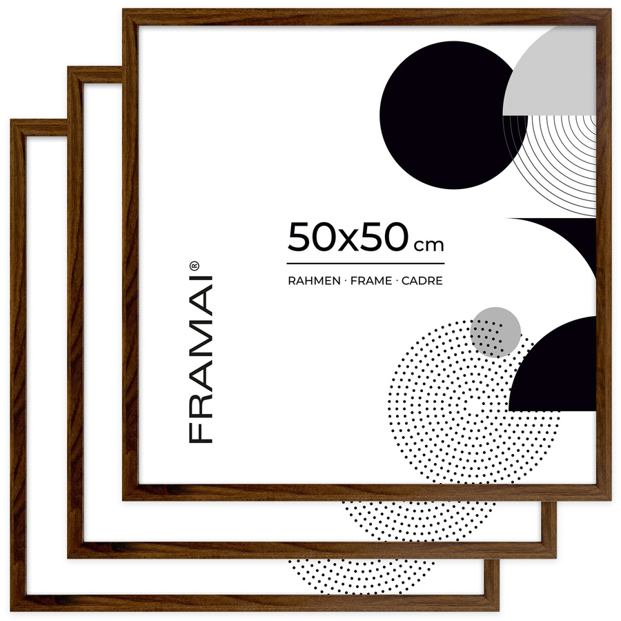 Brązowa ramka na zdjęcia w rozmiarze 50x50 cm