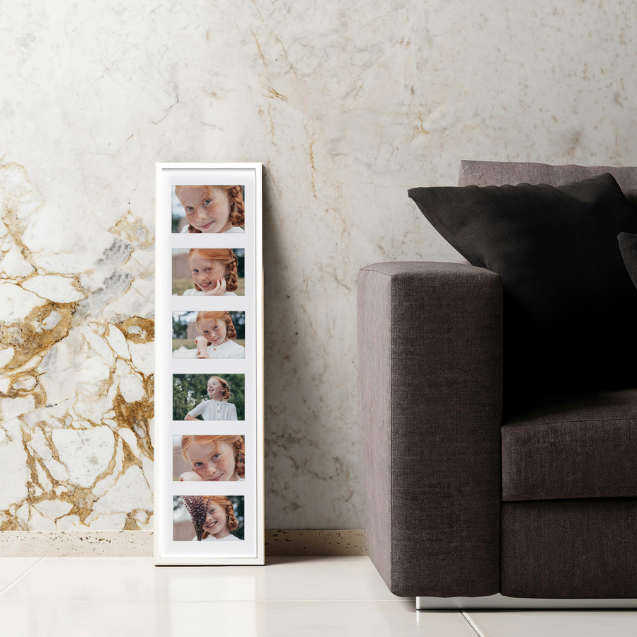 Ramka drewniana galeria passe-partout White 20x80 - kolor biały