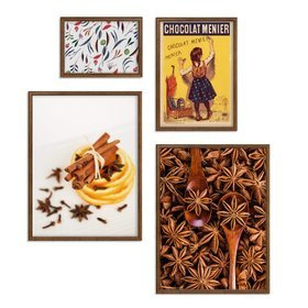 Zestaw brązowych ramek galeria 4 GF0008 1x 15x21 1x 21x30  2x 30x40 cm