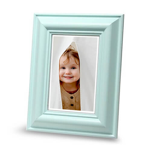 Ramka drewniana FAVARO 2143, nowoczesna fotoramka na zdjęcia, plakaty lub obrazy - kolor miętowy
