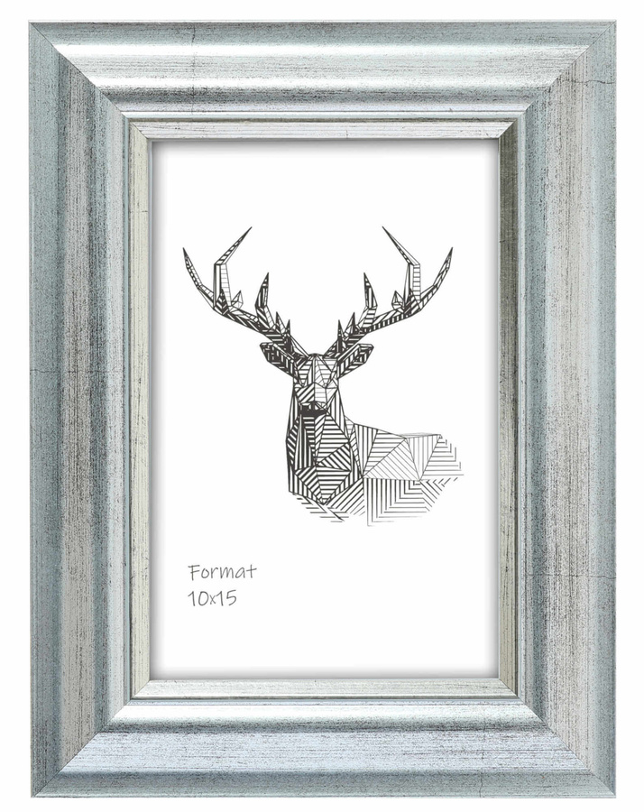 Ramka drewniana VIESTE 2076, szlachetna fotoramka na zdjęcia, plakaty lub obrazy - kolor srebrny