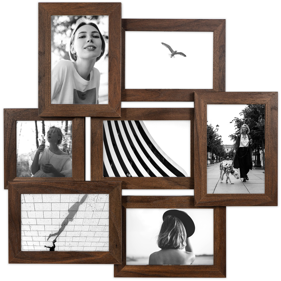 Multirama brązowa MULTI HEN 4 na 7 zdjęć ramka na zdjęcia
