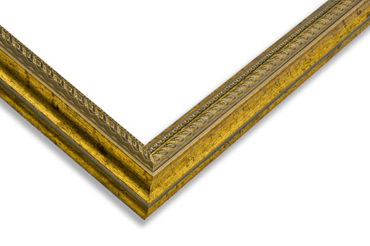 Rama do obrazów, zdjęć oraz plakatów na wymiar LUCA #265. Klasyczna z ornamentem, drewniana oprawa - sztab, kolor złoty
