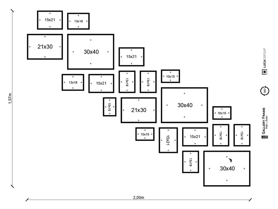 Zestaw ramek PINIA 3 GF0035 L- galeria ramek na 21 zdjęć