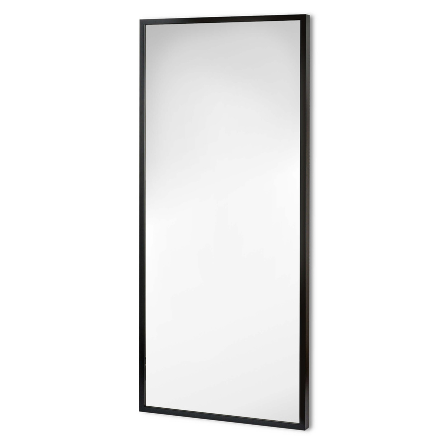 Lustro w ramie drewnianej czarny mat 60x140 cm