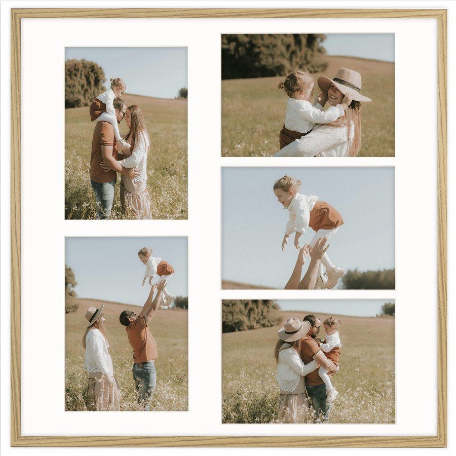 Foto galeria 50x50 cm na 5 zdjęć o wymiarze 15x21 cm kolor dębowy