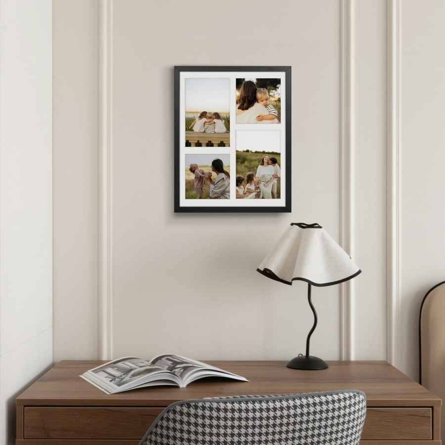 Foto galeria czarna 24x30 cm na 4 zdjęcia o wymiarach 10x15 cm 10x10 cm