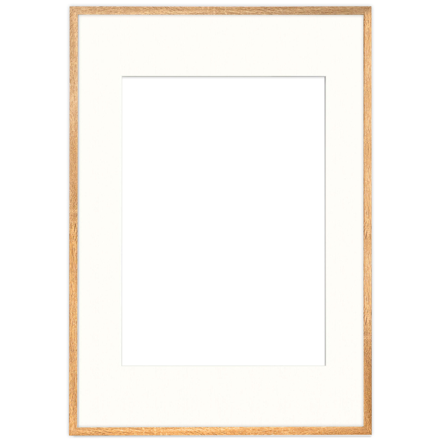 Naturalna ramka z passe partout na zdjęcia w rozmiarze 70x100 cm z passe partout 50x70cm