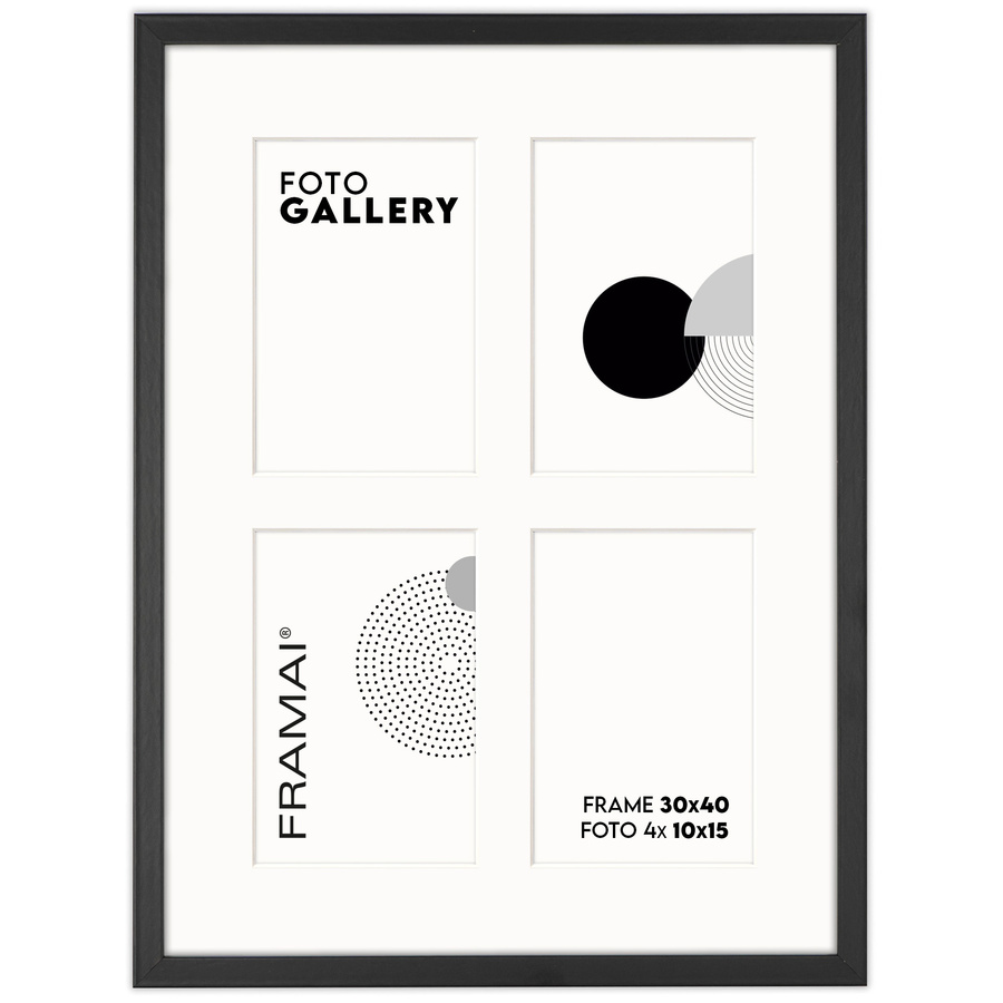 Foto galeria 30x40 cm na 4 zdjęcia o wymiarach 10x15 cm czarna