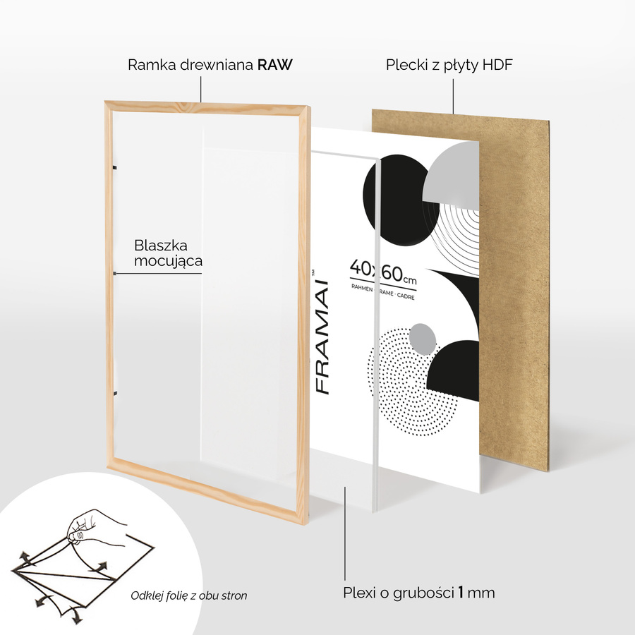 Ramka z drewna surowego na zdjęcia 2 szt. RAW 40x60 cm