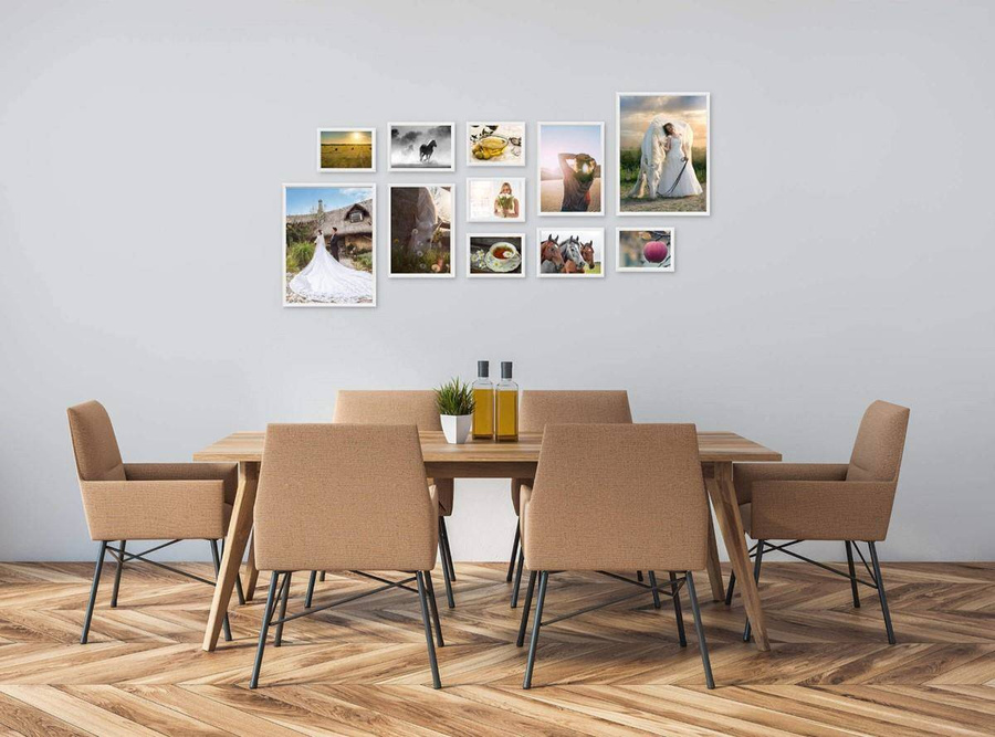 Galeria ścienna PRESTO 1 GF0005. Zestaw białych ramek na ścianę