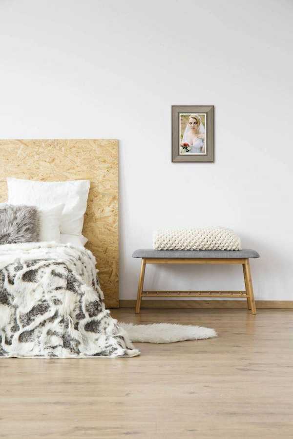 Ramka drewniana MARE 2057, fotoramka na zdjęcia, plakaty lub obrazy - kolor szary, przetarcia