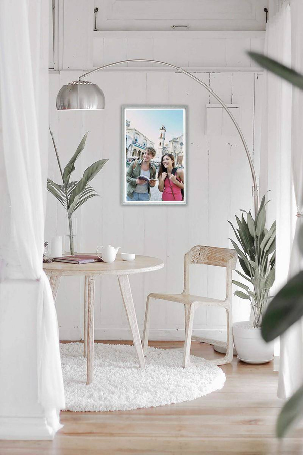 Ramka drewniana ARMO 2998, fotoramka na zdjęcia, plakaty lub rysunki - kolor srebrny