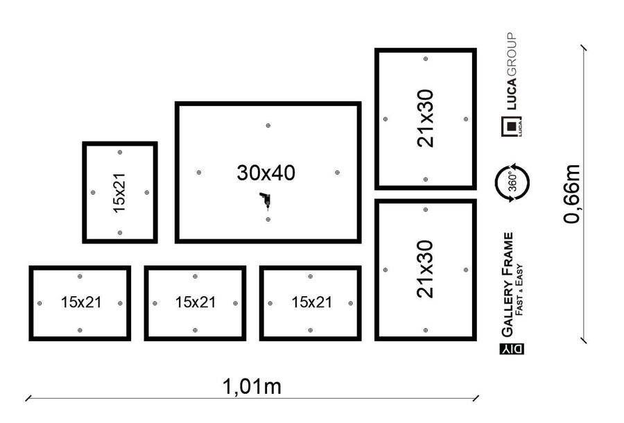 Zestaw ramek PINIA 00 GF0022 - galeria ramek na 7 zdjęć