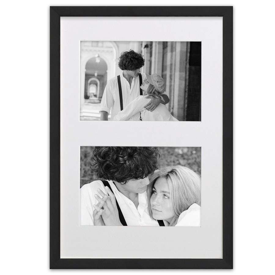 Ramka drewniana galeria passe-partout Black 23x35 - kolor czarny