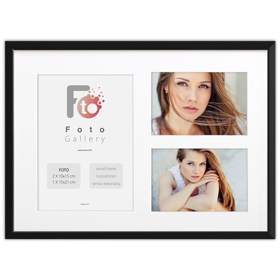 Ramka drewniana galeria passe-partout Black 28x39 - kolor czarny
