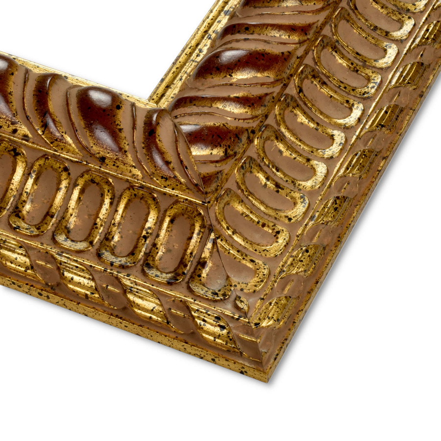 Rama do obrazów, zdjęć, luster na wymiar LUCA #2573. Ozdobna stylowa, drewniana oprawa - holendreka w kolorze złoto-brązowy