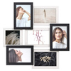 Multirama drewniana Black & White 72, zestaw ramek 1 X 10x10 cm, 6 X 10x15 cm - czarno-biała