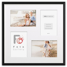 Ramka drewniana galeria passe-partout Black 34x34 - kolor czarny